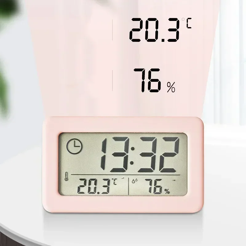 Digital Alarm Clock Hygrometer Electronic By Portable Temperature and Humidity Battery Mini Electronics Household Use Wall Table gallery 5