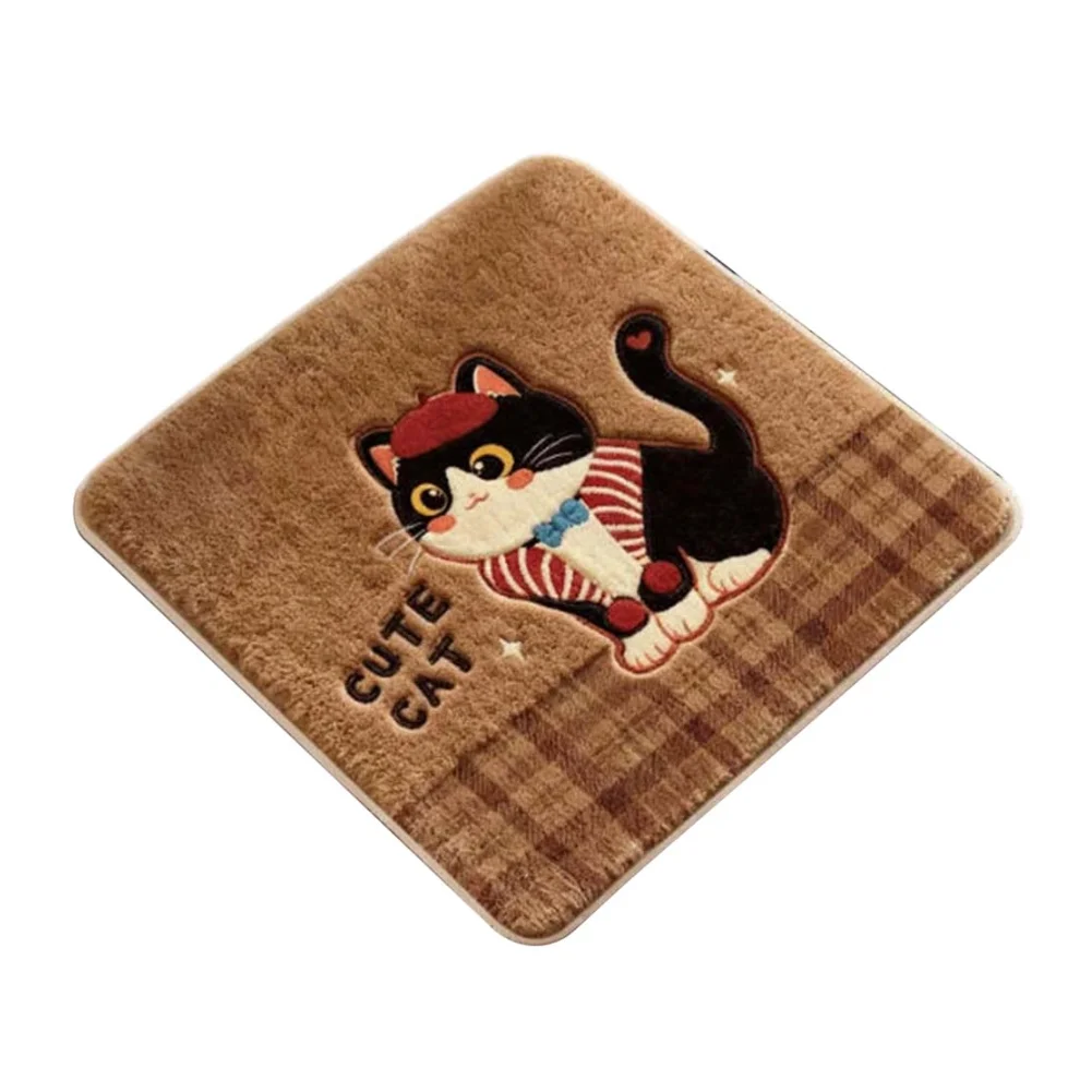 Imitation Cashmere Chair Pad 35x35cm Thickened Soft Seat Cover with Dense Silicone Particles for Non Slip Stability