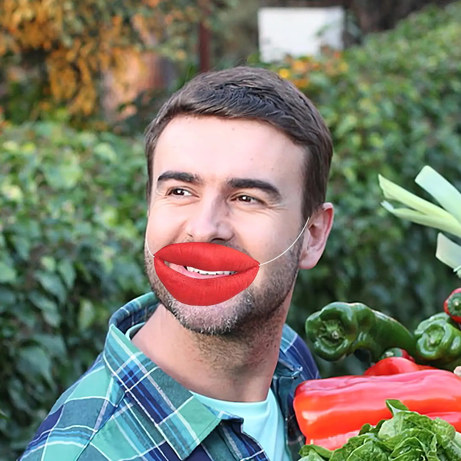 Red Lips Face Masks Funny Big Lip Masks April Fool Day Sausage Thick Lips Sausage Lip Decorations Funny Lips Prank Toys