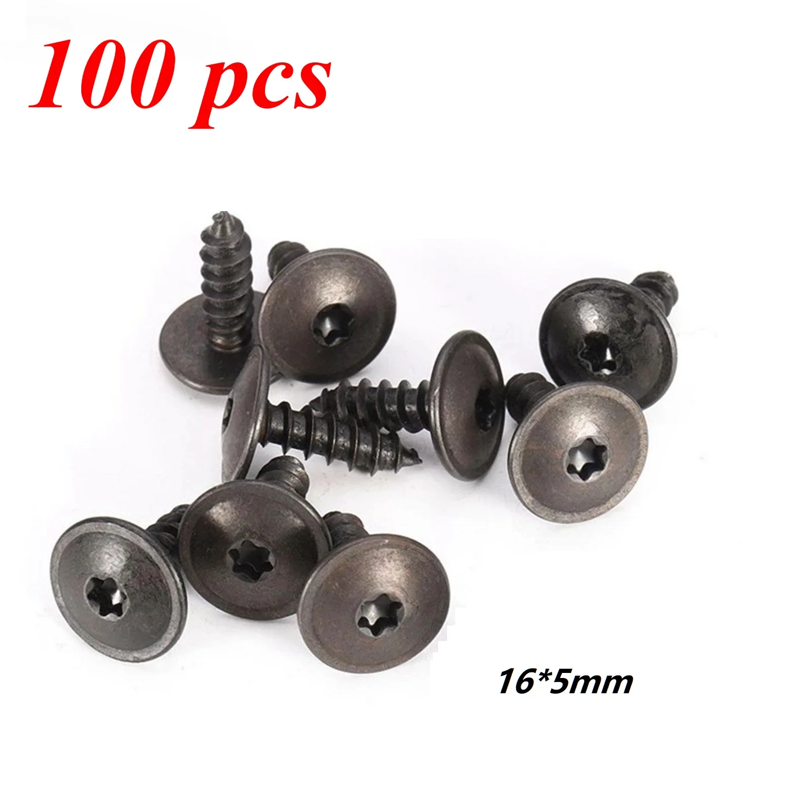 100szt 16x5mm Klipsy Śruby pokrywy silnika Osłona przeciwbryzgowa nadkola Klipsy mocujące Torx Do VW Do Audi Akcesoria samochodowe