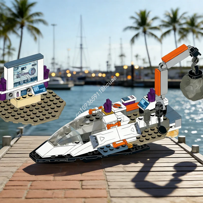 

Набор строительных блоков MOC из 114 деталей: модульная модель уличного пейзажа, космический корабль, развивающая игрушка для детей, рождественский подарок