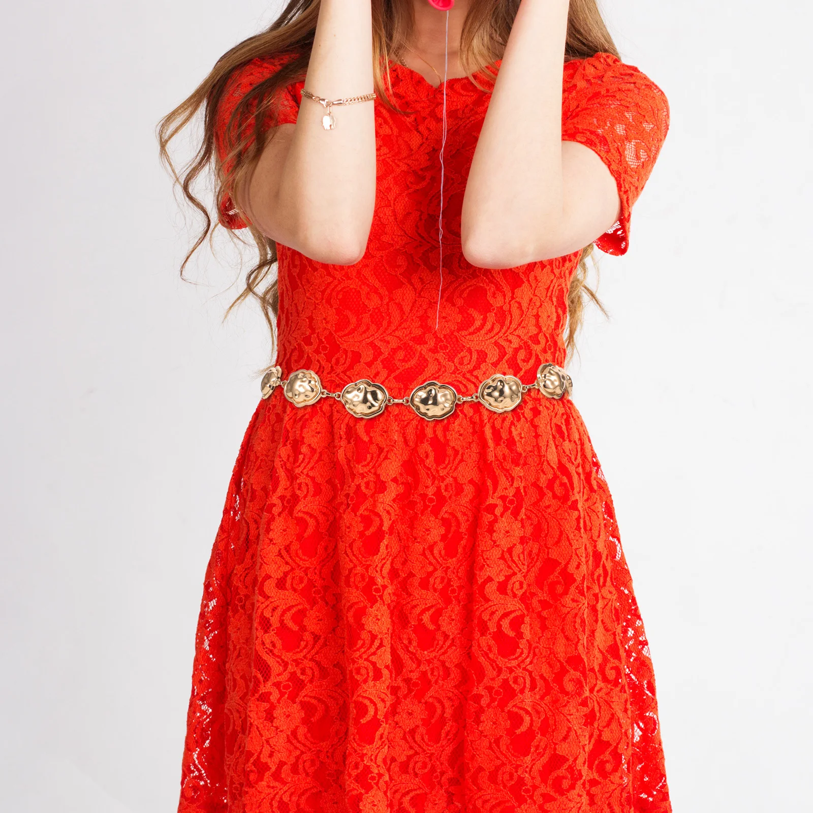 Regulowany metalowy łańcuszek na talię dla kobiet, idealny na imprezy plażowe, taniec, do sukienek codziennych, jeansów, stylowa biżuteria na talię.