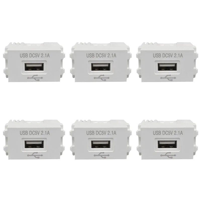 Panel de carga de teléfono 6X Módulo de alimentación USB enchufe de 220V transformador de 5V 2.1A adaptador de conmutación de toma de corriente de carga USB-A74Z