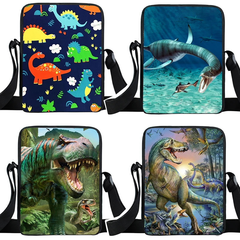 

Dinosaur Print Messenger Bag Boys Girls Satchels Children Handbag Shoulder Bag Plesiosaur / T-Rex Kids Crossbody Bags Bookbag