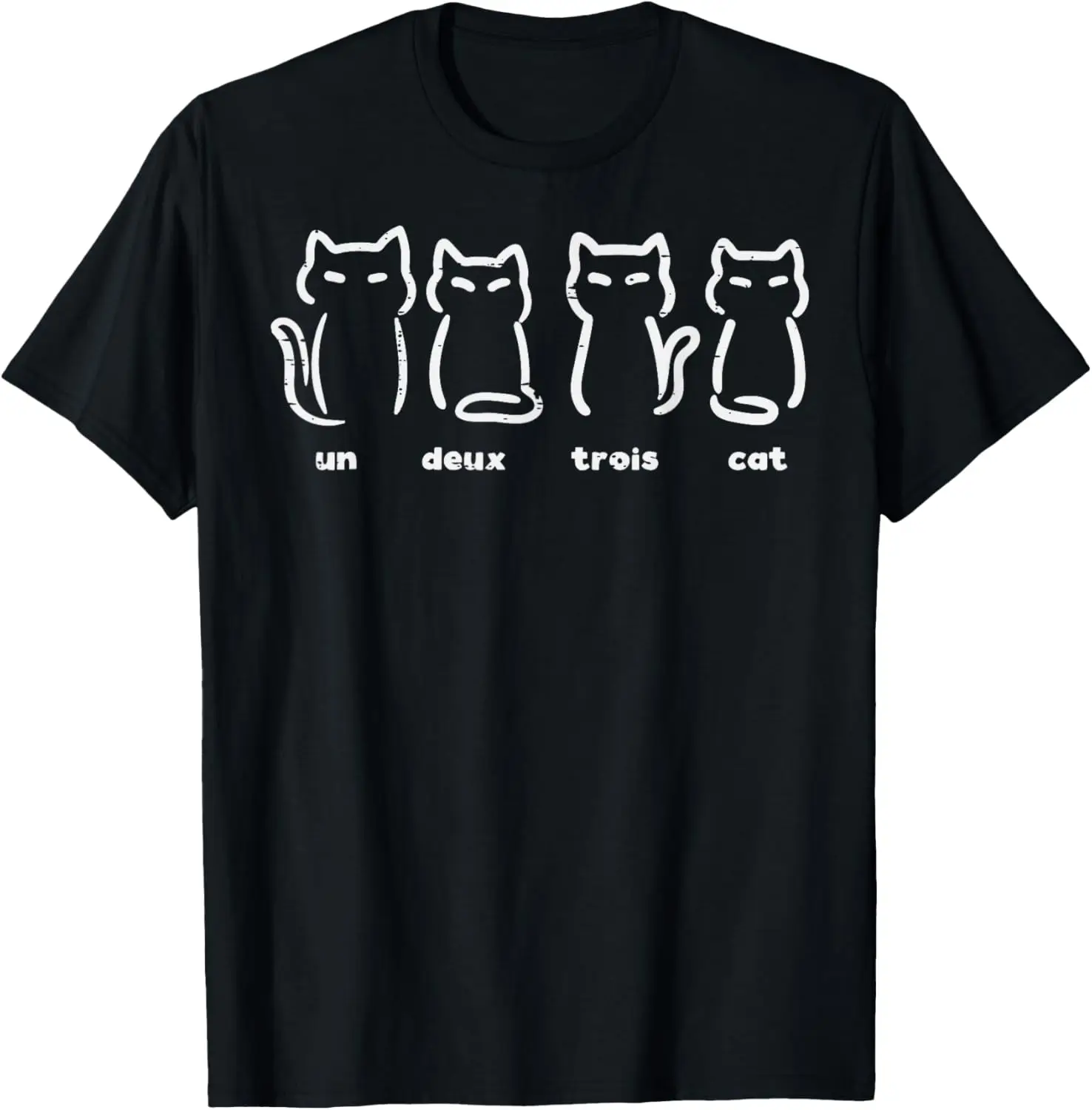 

Un Deux Trois Cat Funny French Pun Women Girls Kids Toddler T-Shirt