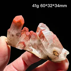 Rare Natural Stone Red Quartz Crystal Cluster Mineral Specimen Wrapped Silver Mountai Meditation Powerful Healing Room Decor
