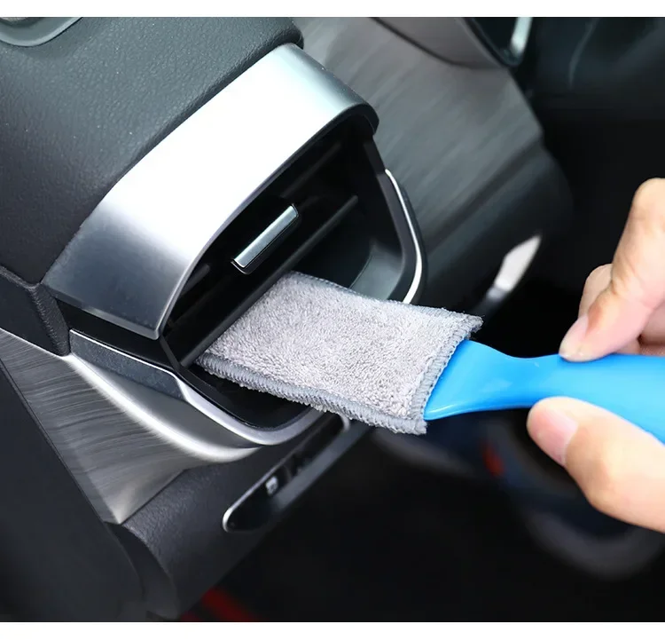 2PCS Car Cleaning Brush Dusting Remove Double Side For Air Conditioning Panel Gap Auto Wash Tools Car Meter Detailing Cleaner