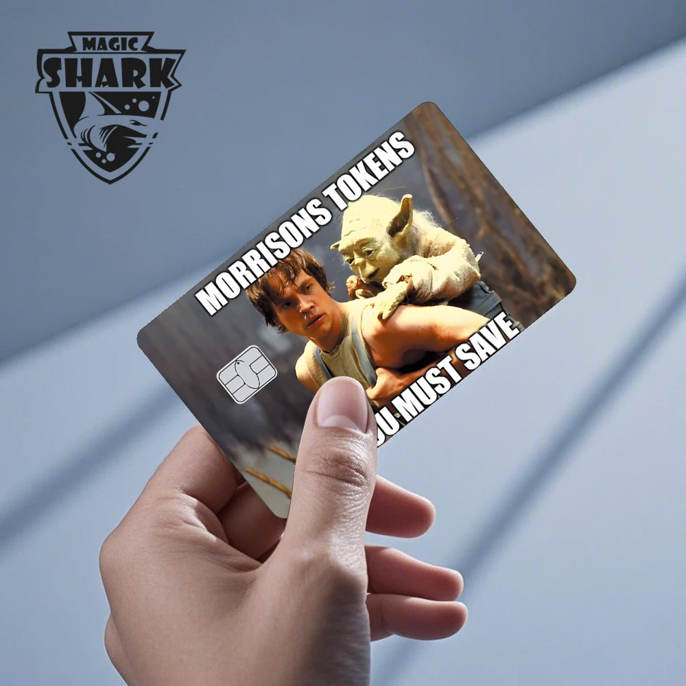 100 % Neuankömmling Magic Shark Conch Money Bow Anime Speend or Save Meme Kreditkartenfolie Debitkarte Aufkleber Haut – Detail 3
