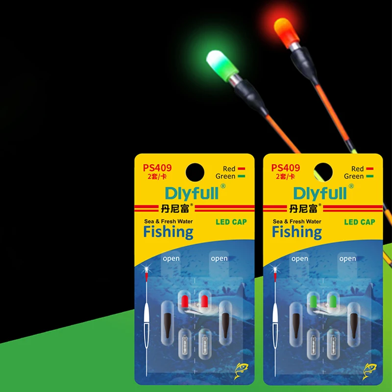 Dlyfull Electronic Light Stick Set LED Light + Green/Red Glow Stick Night Fishing Accessory with CR311 Battery