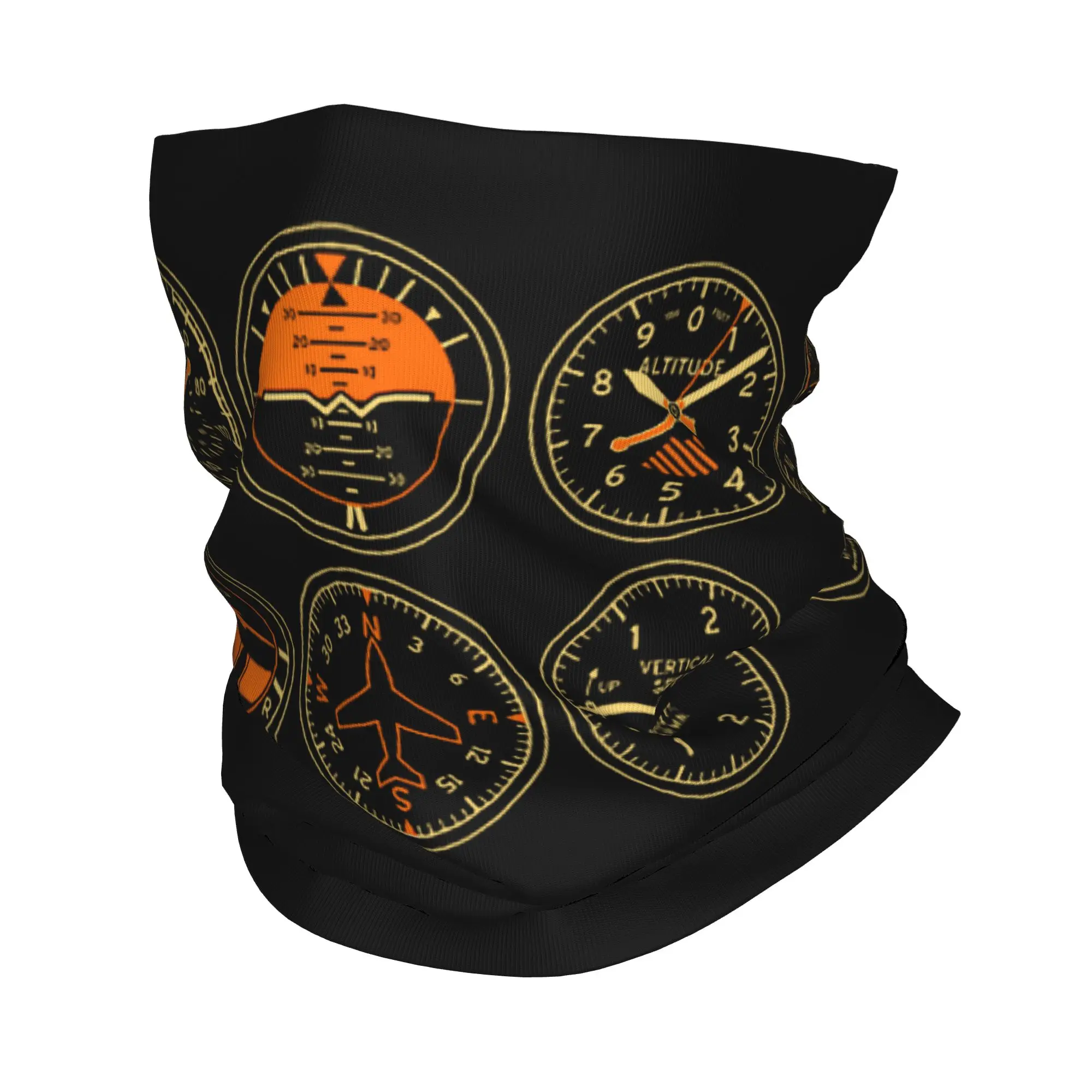 

Custom Cockpit Six Dials Flight Simulator Pilot Bandana Neck Gaiter for Ski Camping Wrap Scarf Aviation Airplane Balaclava