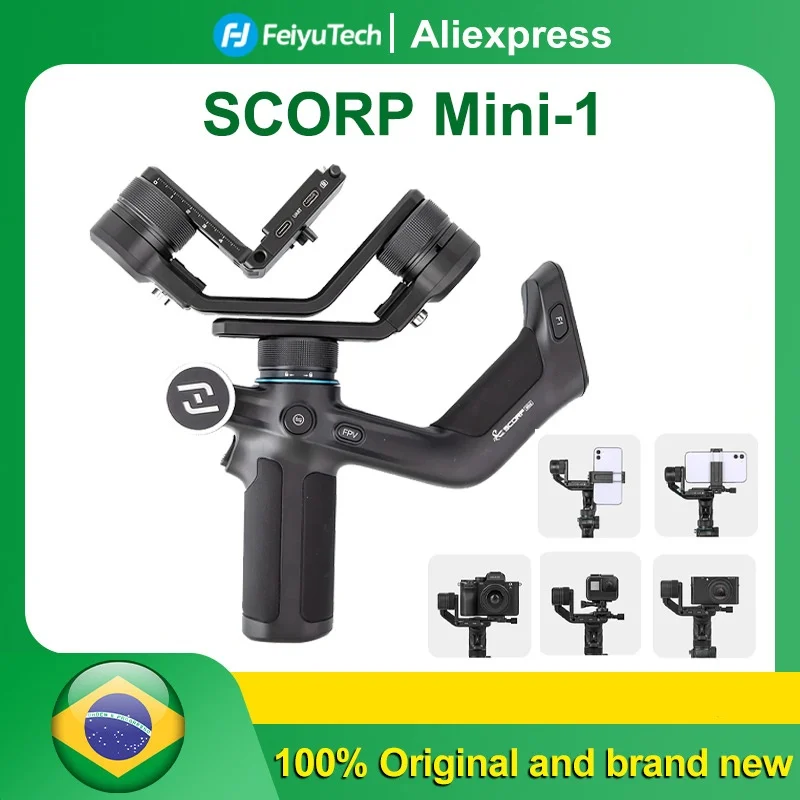 FeiyuTech Official SCORP Mini-1 three Axis Handheld All-in-One Gimbal Stabilizer for GoPro Smartphone Mirrorless Camera