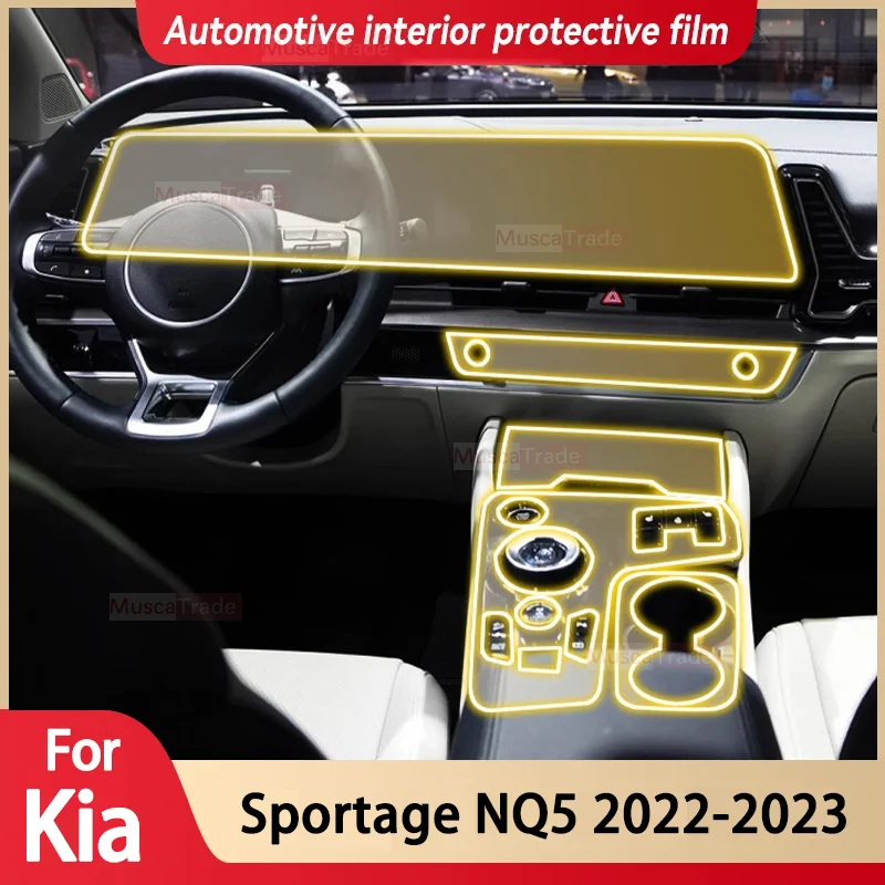 

For Kia Sportage NQ5 2022-2023Car Interior Film Dashboard piano board Shift center console Anti-scratch transparent TPU PPF Film