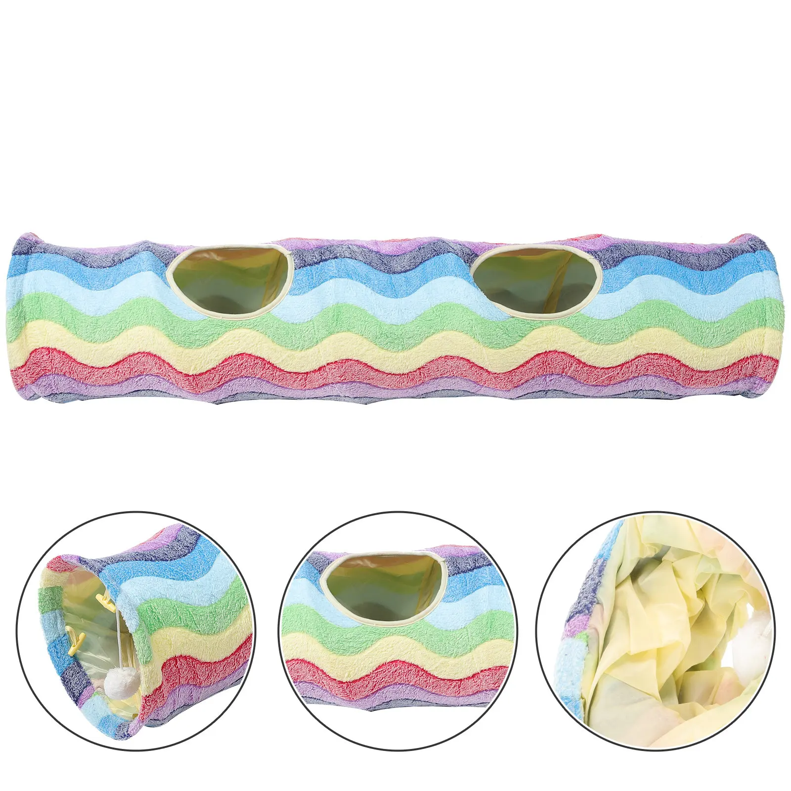 

1 шт. Радужный складной туннель для кошек, развивающая игрушка для исследования пространства, трубка для ползания, премиум-класс, развлечение для питомцев