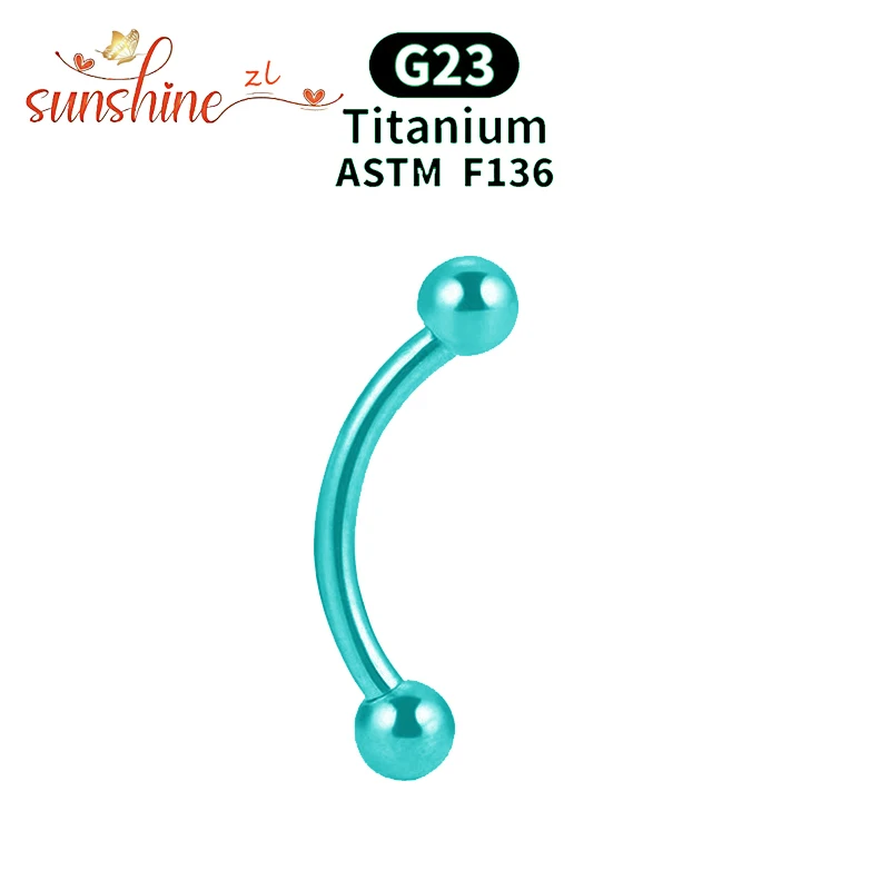 1Pcs G23 Titanium Eyebrow Ring Piercing External Thread Curved Barbell Banana Tongue Rings Ear Cartilage Tragus Body Jewelry