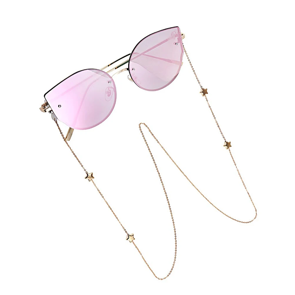 

Pentagram Glasses Chain Golden Alloy Eyeglass Neck Strap Lanyard For Sunglasses Fashion Personalized Accessory Decorative