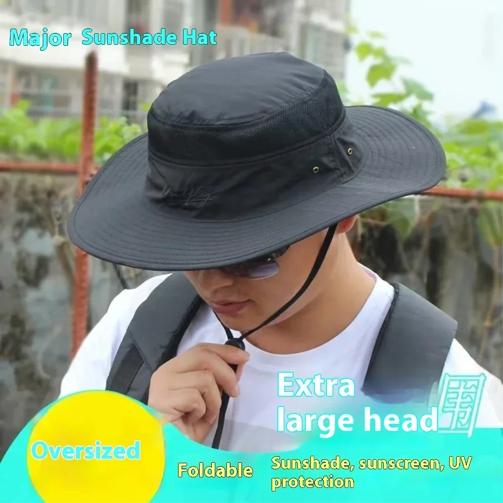 2025  Plus Size Sun Hat Adult Summer Outdoor Mountaineering Panama Outdoor Fisherman Hat Man Big Size Bucket Hat 56-60cm 60-64cm