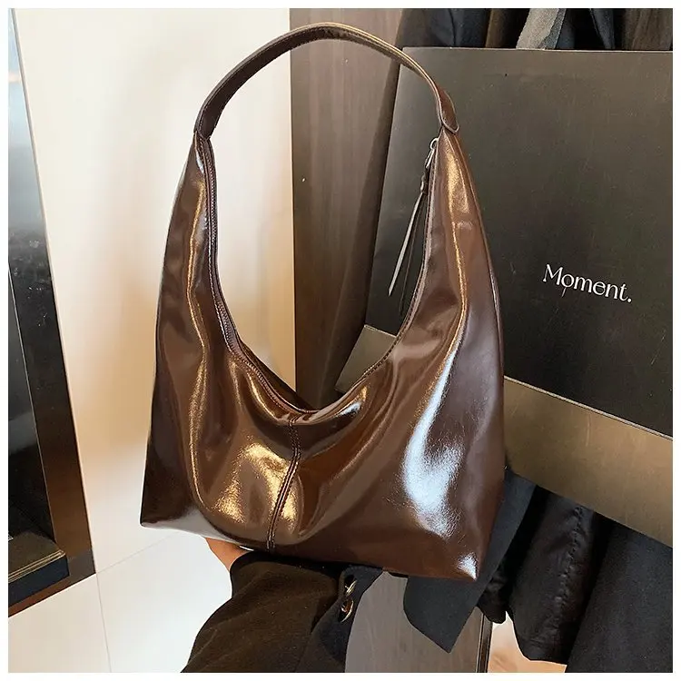 

Винтажная кожаная сумка через плечо для женщин, новинка 2024, ретро-сумка для офисной работы, большая вместительная сумка с регулируемым ремешком