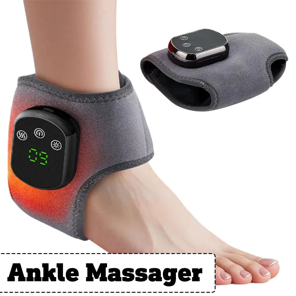 

3-in-1 Electric Fever Ankle Massager 5 Level Heating Vibration for Eliminate Foot Pain Swelling Poor Circulation Brace Massager