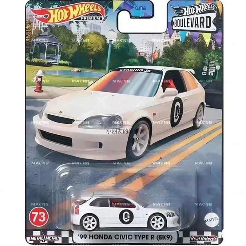 Hot Wheels Carros Boulevard VOLKSWAGEN T1 PAINEL BUS 99 HONDA CIVIC TIPO R 1/64 Metal Die-cast Modelo Coleção Veículos de Brinquedo GJT68