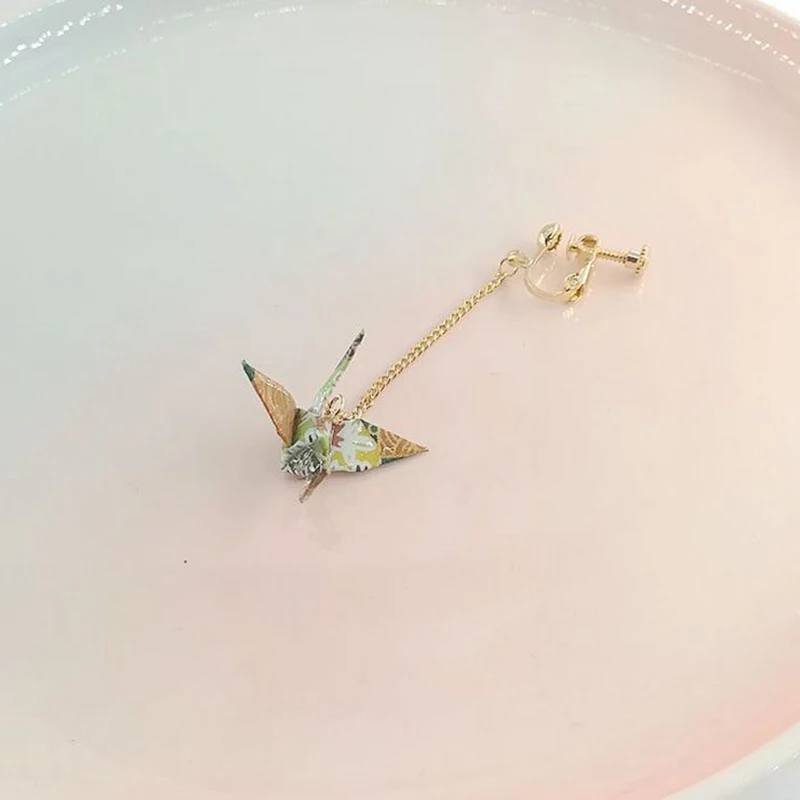 أقراط نحاسية متدلية للنساء ، شرابات طويلة ، متعددة الألوان ، أوريغامي ، رافعة ، متدلية ، هدايا مجوهرات ، حفلة ، طراز ياباني ، 65 ، 1 #6