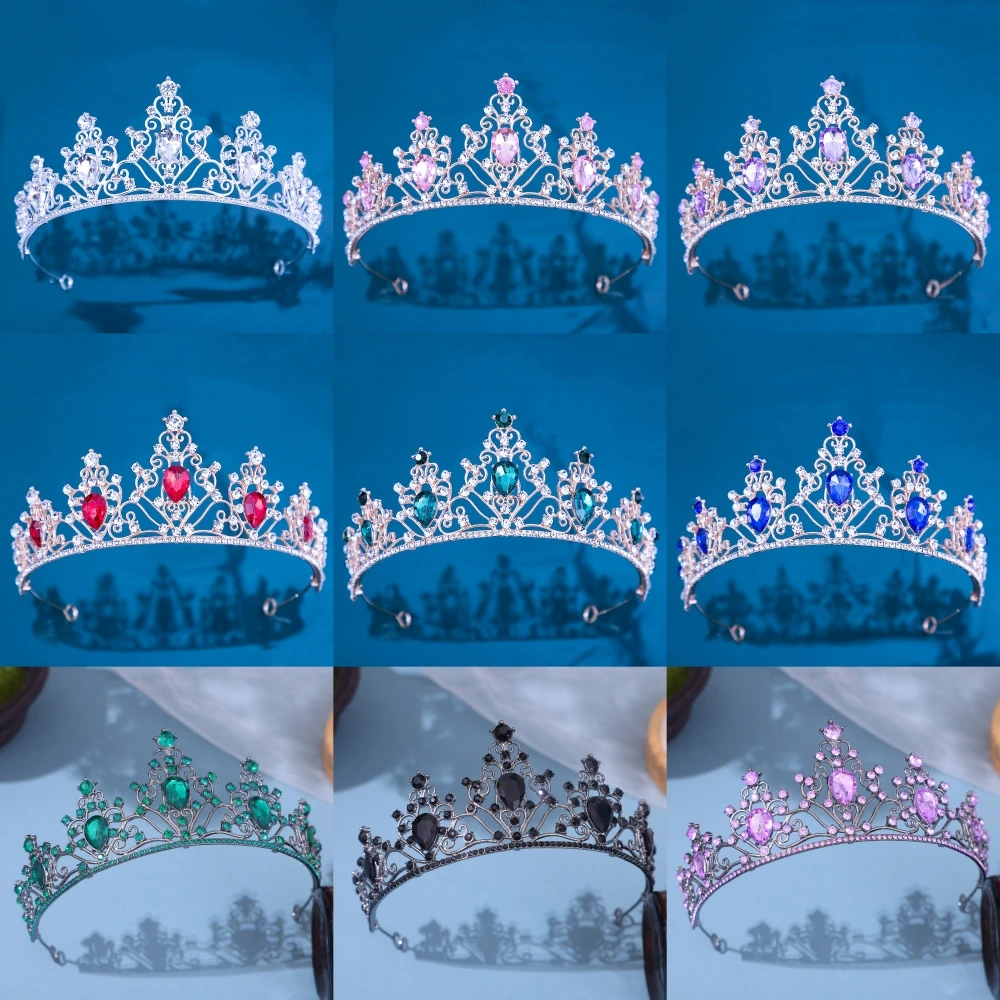 Baroque Crystal Wedding Crown Tiara For Women Bride Rhinestone Prom Diadem Women Bridal Wedding Hair Accessories Jewelry Crown