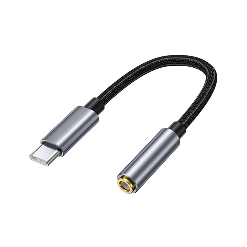 ABZW Adaptor Jack Headphone Tipe C Ke 3.5Mm Adaptor Jack Tipe C Ke 3.5Mm USB C Kabel Adaptor Decoding Audio Analog