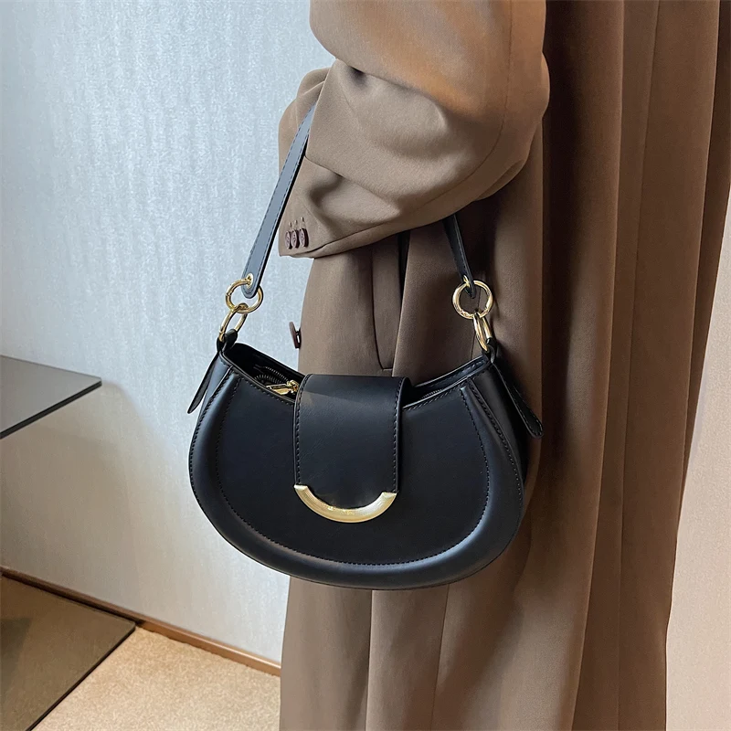 Luxury Designer Hobos Handbag Women Small Armpit Bag Vintage Clutch Purse Pu Flap Shoulder Bags For Ladies Khaki Crossbody Bags