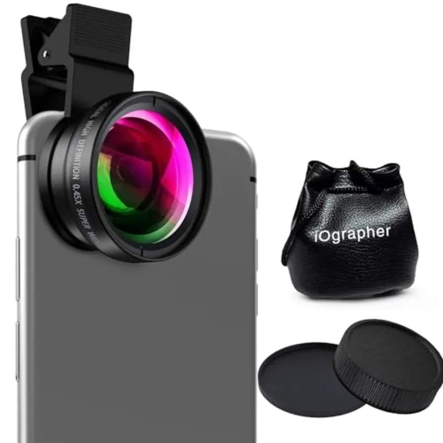 

Фотоаксессуары iOgrapher - Комплект телеконвертера 2X 37 мм для iPhone 14 Pro Max и iPhone 13 Pro Max, включает крепление для объектива, черный