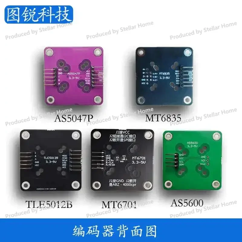 AS5600 AS5047P MT6701 TLE5012B MT6835 with Magnet Provides Schematic Source Code