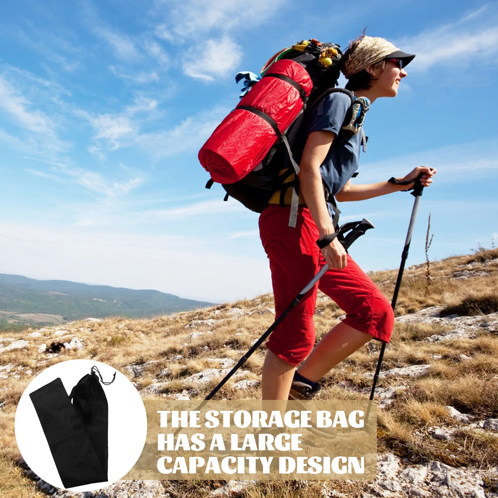 

Trekking Pole Carrying Bag Waterproof Oxford Cloth Large Capacity Durable Hiking Pole Storage Outdoor Cane Bag