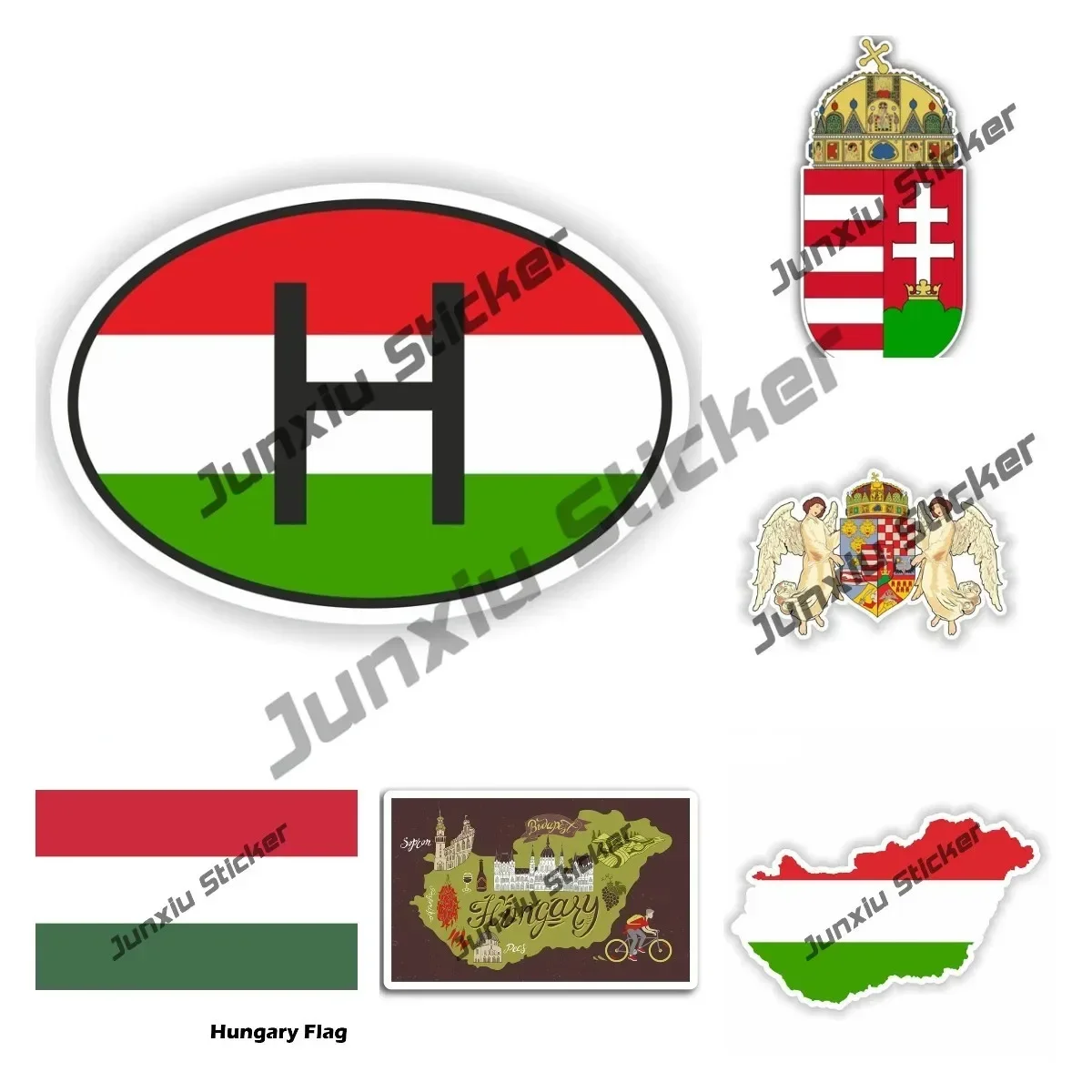 

Creative Stickers Hungary Decal Hungarian Coat of Arms Sticker Decal Self Adhesive Vinyl Hungary COUNTRY CODE Flag Car Decal