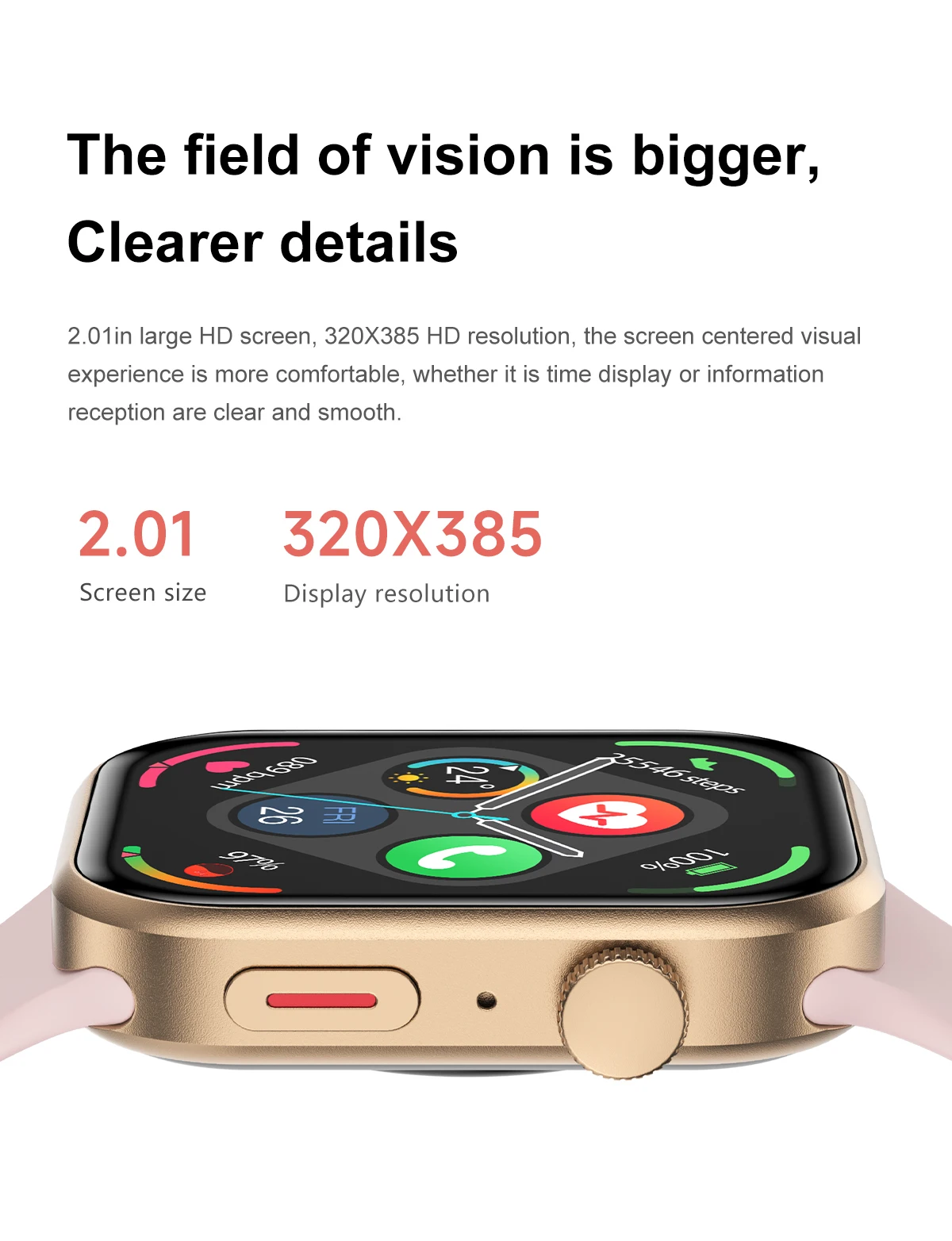 LIGE Ultra Smart Watch 3 Armbänder für Männer und Frauen, AMOLED, Herzfrequenz, Bluetooth, Anruf, Sport, Fitness, wasserdicht, Smartwatch für iOS und Android – Detail 5