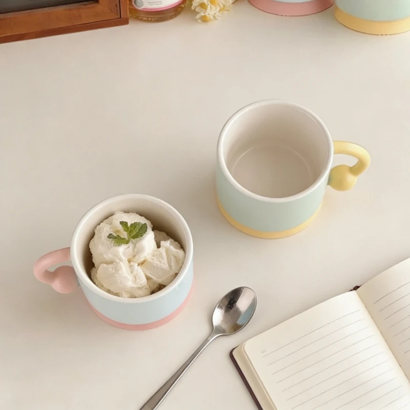 

Новая простая керамическая кружка High Beauty, нишевая чашка для пары, бытовые чашки для питья овсяных пластин, десертные чашки для ежедневного домашнего использования, кофейные чашки для молока