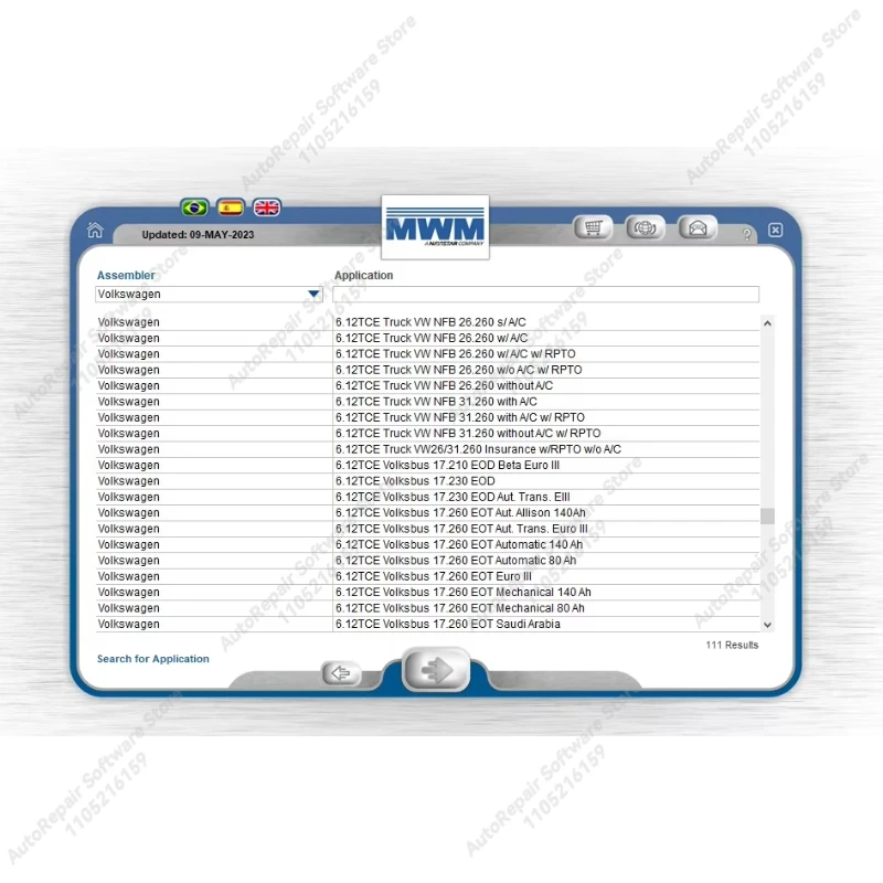 2023.10 لمحرك الديزل MWM EPC الأجزاء الإلكترونية كتالوج أداة إصلاح السيارات أدوات التشخيص