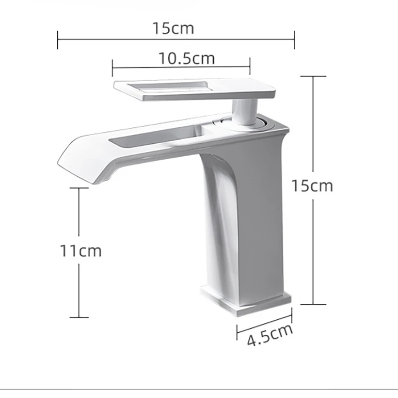 

Полный латунный смеситель для раковины, ванная комната, подстольная раковина, умывальник, смеситель для холодной и горячей воды, белый