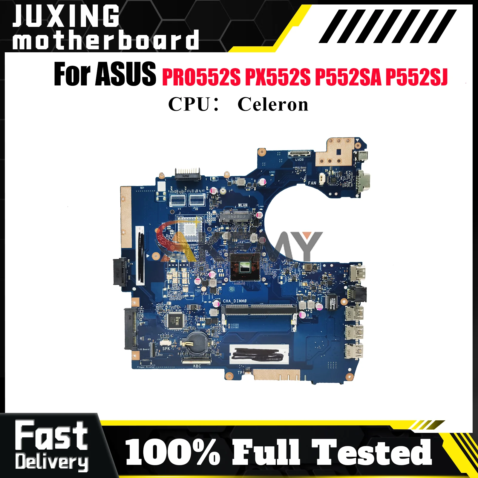 

P552SA Laptop Motherboard For ASUS ProArt P552SJ P552S PE552S PX552S P552SA PRO552S Mainboard With Celeron CPU 100% tests OK stk
