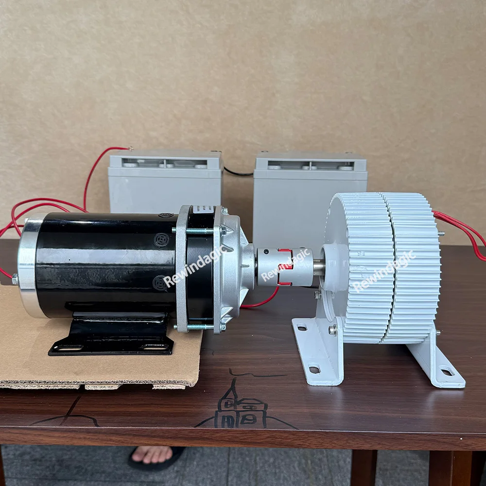 High Power 8KW 5KW 48V 24V 3Phase Alternator Permanent Magnet Generator With 24V 48V 60V DC Motor Complete Set DIY Household