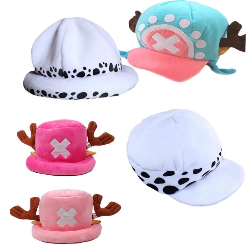 

Anime Tony Tony Chopper Cosplay Hat Unisex Boys Girls Soft Cozy Pink Blue Plush Cartoon Cotton Hats Around Hats and Necklaces
