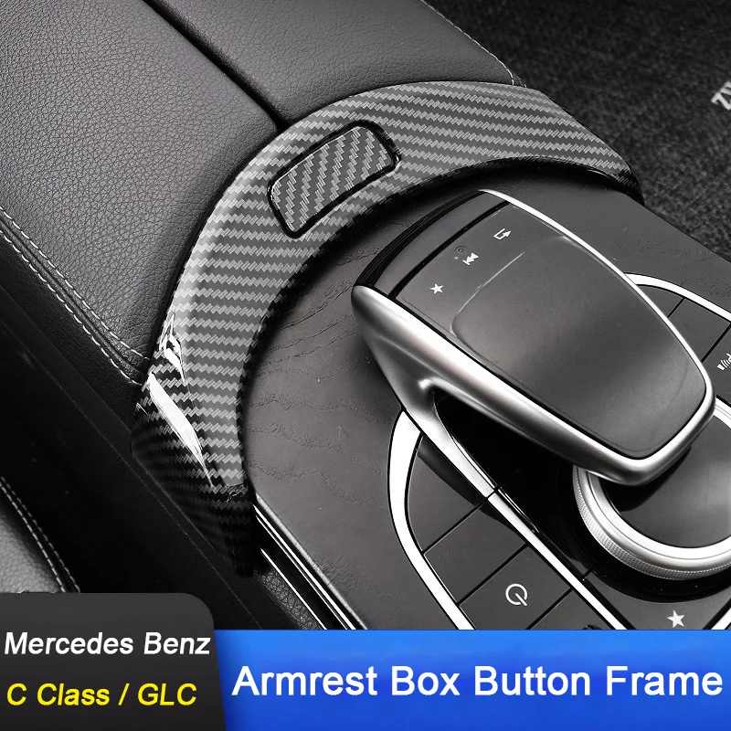 Dla Mercedes Benz C W205 E Class W213 GLC X253 2015-2023, Panel Osłony Podłokietnika Samochodowego, Ramka Uchwytu na Kubek na Wodę