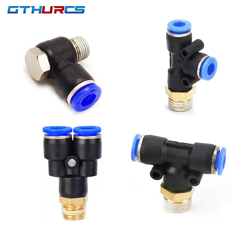 1pcs PX/PB/PD/PH Type Pneumatic Connector 4-m5 4-m6 4mm 6mm 8mm 10mm 12mm Fitting Male Thread 1/8 1/4 3/8 1/2 Air Fitting