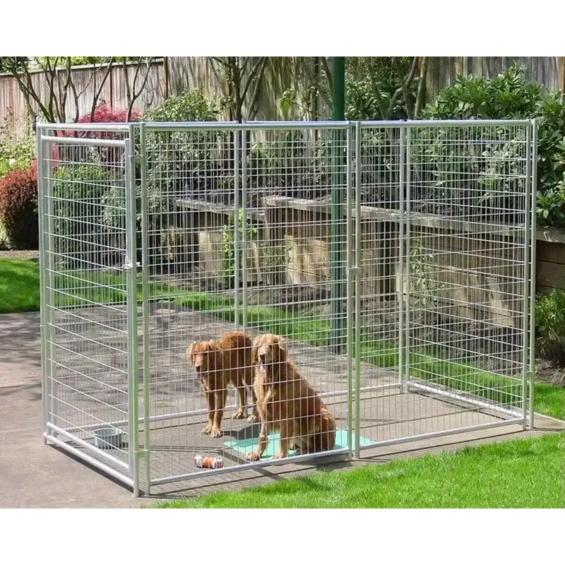 Heavy Large Outdoor Dog Kennel With Welded Metal Mesh Roof Modern Design Boxed Dog Run Pet Cage Enclosure for Large Pets