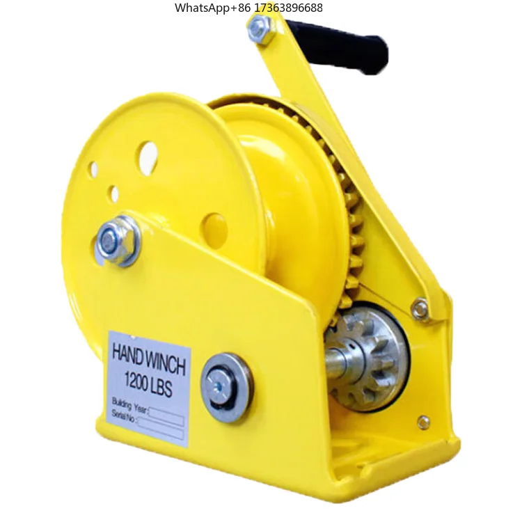 

Manual Small Self Locking 1200lbs 1800lbs Hand Operated Winch with Wire Rope