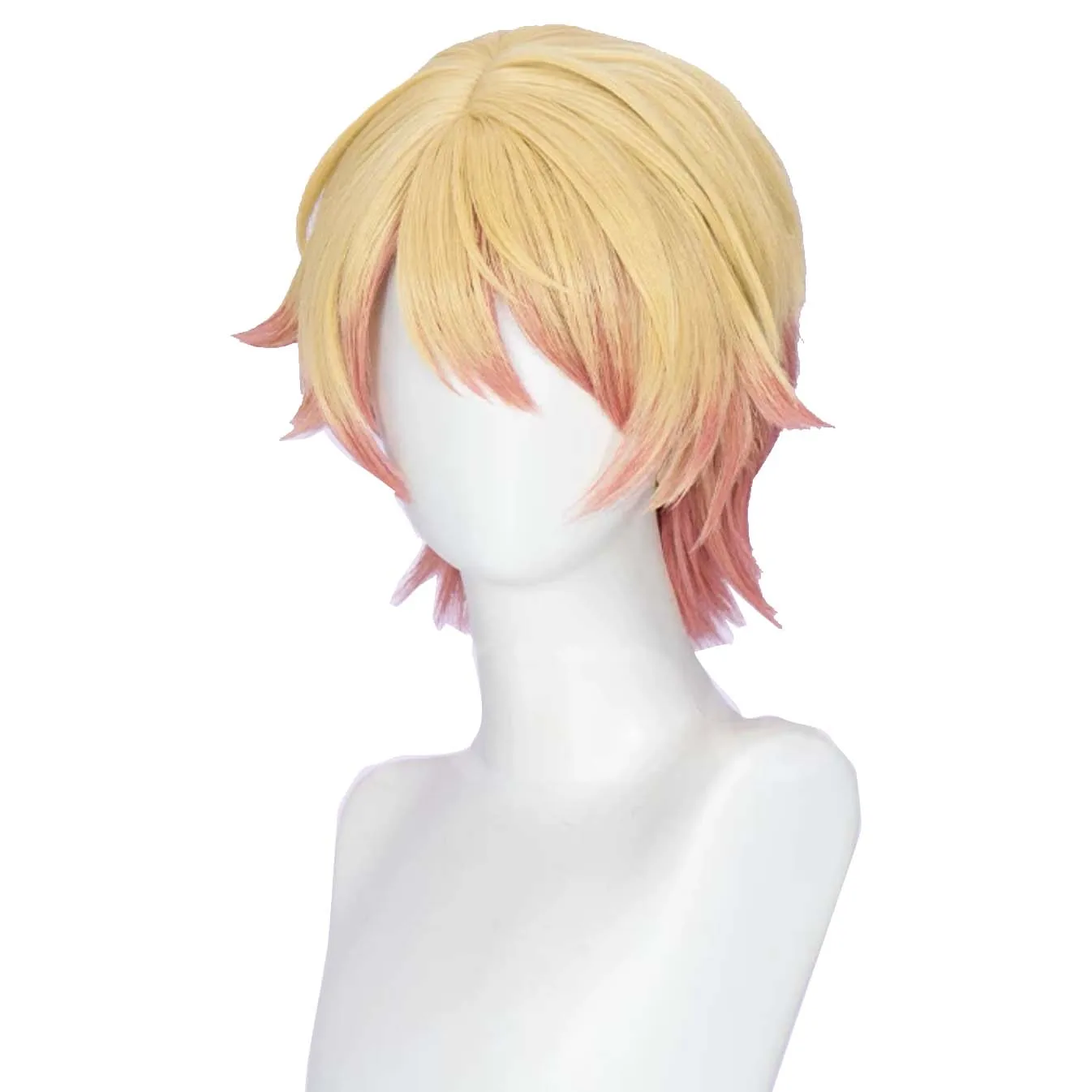 Project Sekai Colorful Stage Tenma Tsukasa Cosplay Short Blonde Gradient Pink Wig