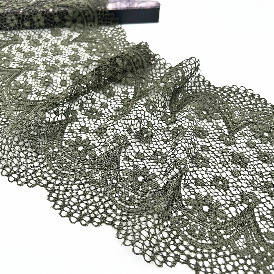 3y/lot Width 8 1/4 inch 21cm Olive Green Elastic Lace Trim Lingerie Sewing Craft DIY Apparel Fabric Lace Garment Accessory