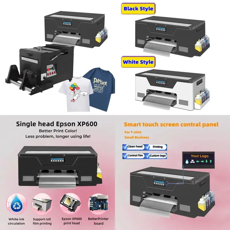 for XP600 DTF Printer Mini A3 13 Inch Single Head Direct Film T Shirt Press Full Set with Vibrator and Dryer