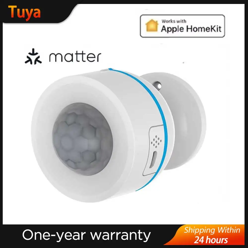 New Tuya Matter Thread Smart PIR Motion Sensor Wireless Human Body Motion Infrared Detector Work With HomeKit Alexa Google Home