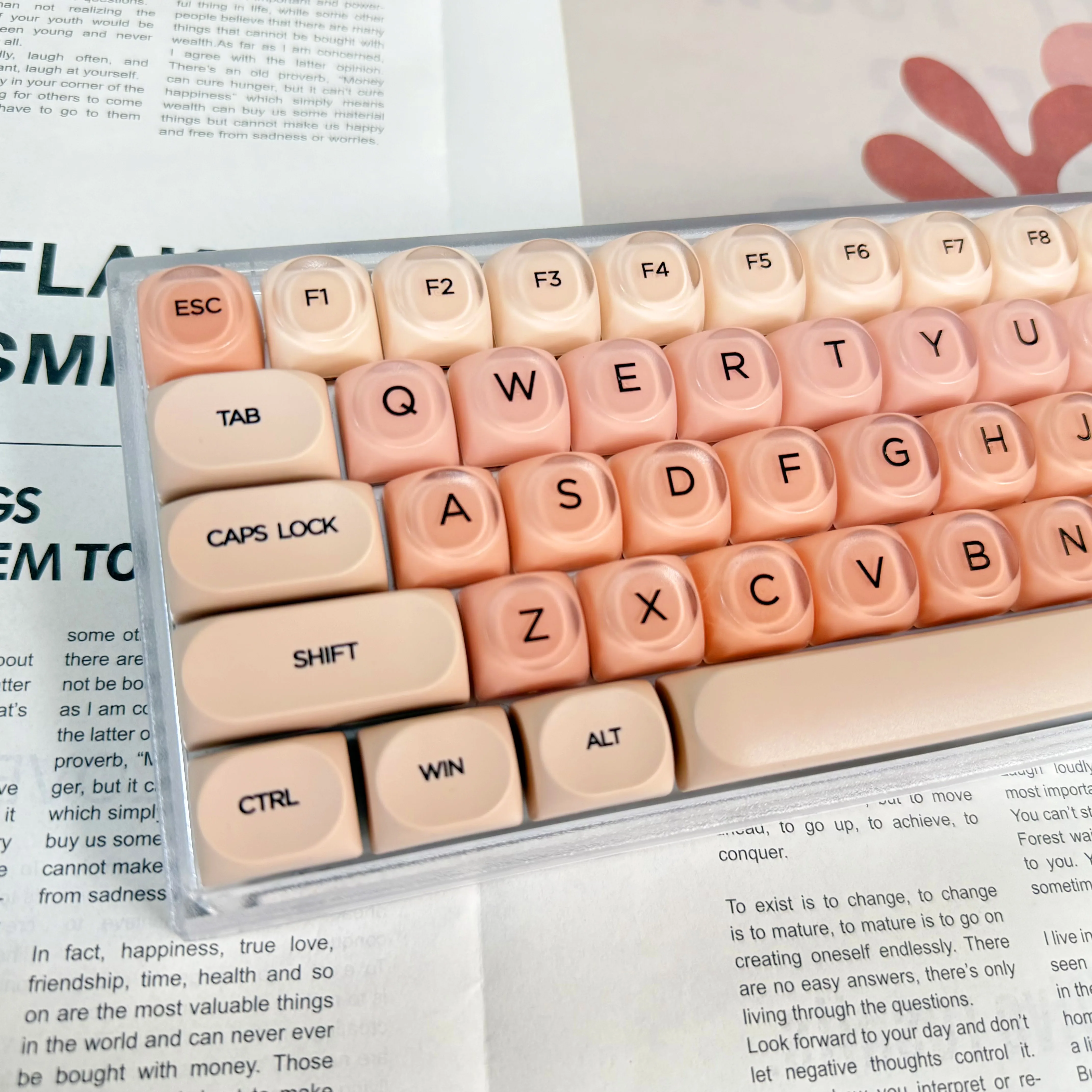 

Jelly Liquid Foundation Key Caps HOA Profile Custom Design Keycap Set for Office Gaming Mechanical Keyboard Keycap PBT