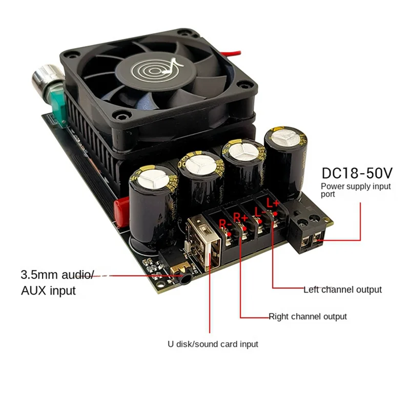 

Sensitive ZK-3002B Digital Audio Power Amplifier Board TPA3255 Stereo Amp 300Wx2 2.0 Dual Vocal Tract Sound Amplifier Durable