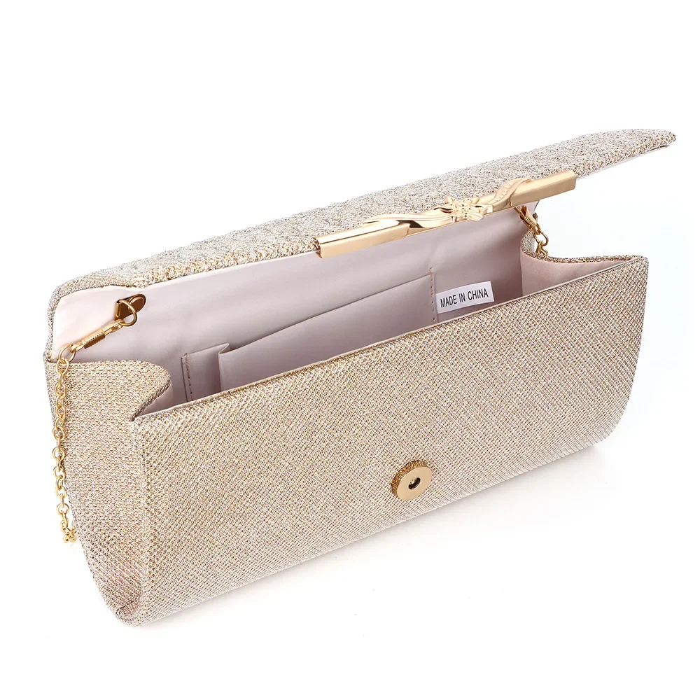 Ladies Evening Party Handbag Glitter Chain Shoulder Bag Sequin Wedding Clutch Purse Elegant Female Hand Bag Evening Bags