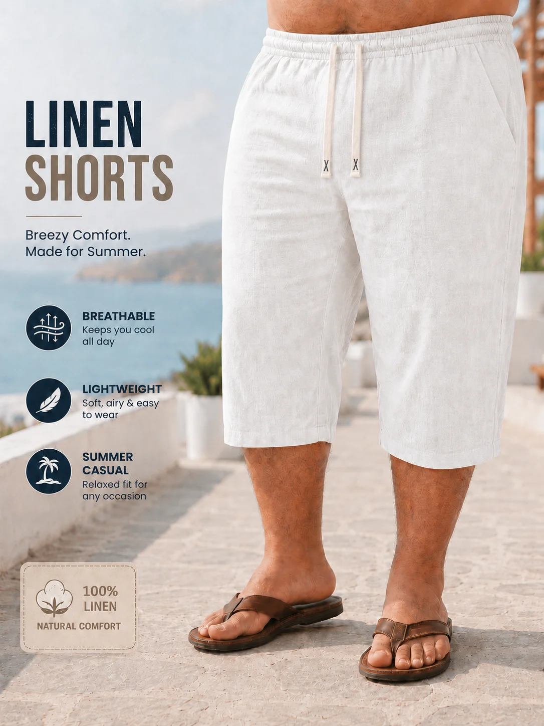 

plus Size Men's Casual Shorts Comfortable Straight Leg Fit for Daily Beach Sports Fashionable Practical Summer Choice